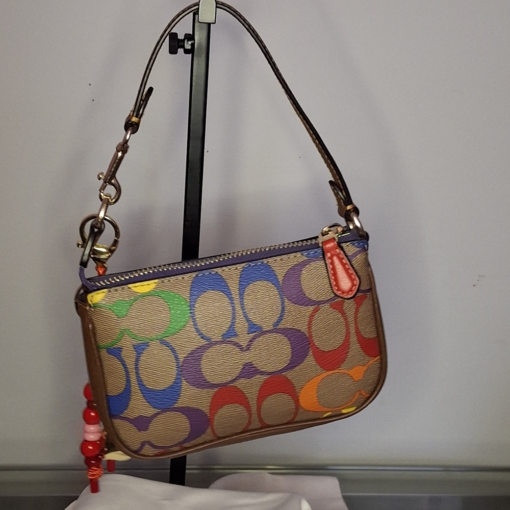Coach Rainbow Signature Convertable Mini Nolita Wristlet - Picture 2 of 5